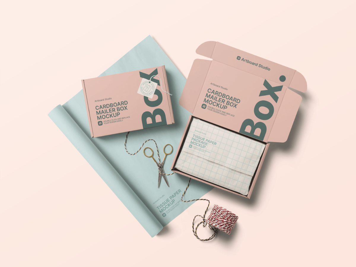 Design, animate, collaborate and present your projects with an extensive library of assets and templates right in the browser. Cardboard Mailer Box Wrapping Tissue Paper Mockup Template