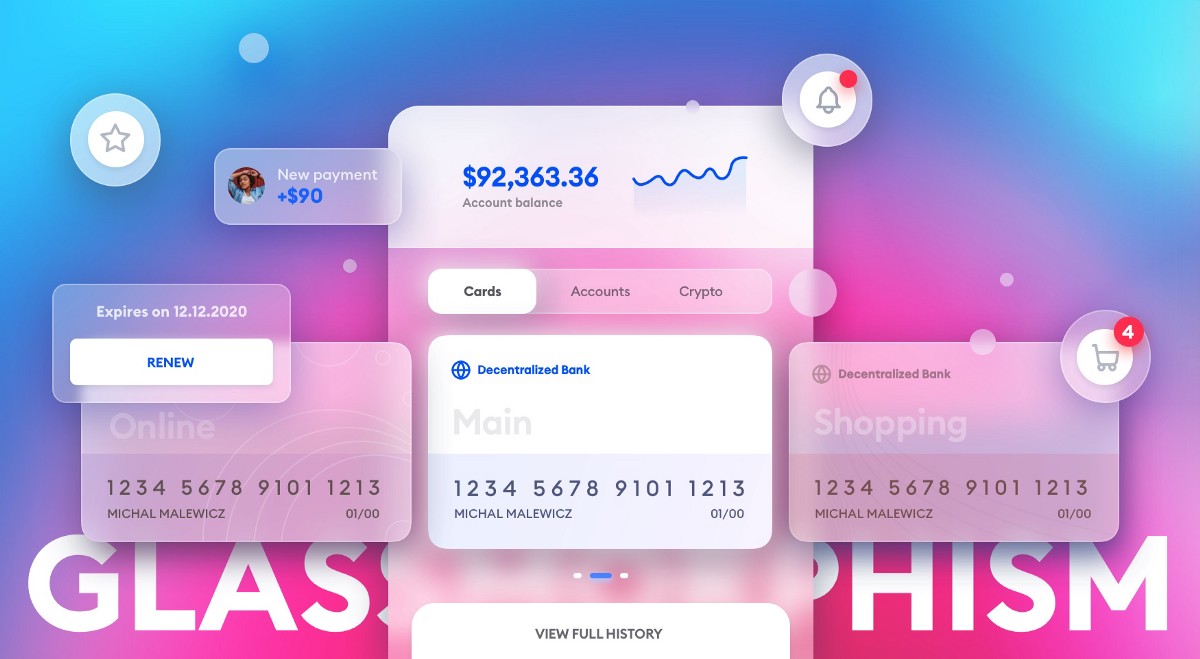 Mockup adalah hasil akhir desain yang sudah berisi informasi . Glassmorphism In User Interfaces Another Year Another Ui Trend Is By Michal Malewicz Ux Collective