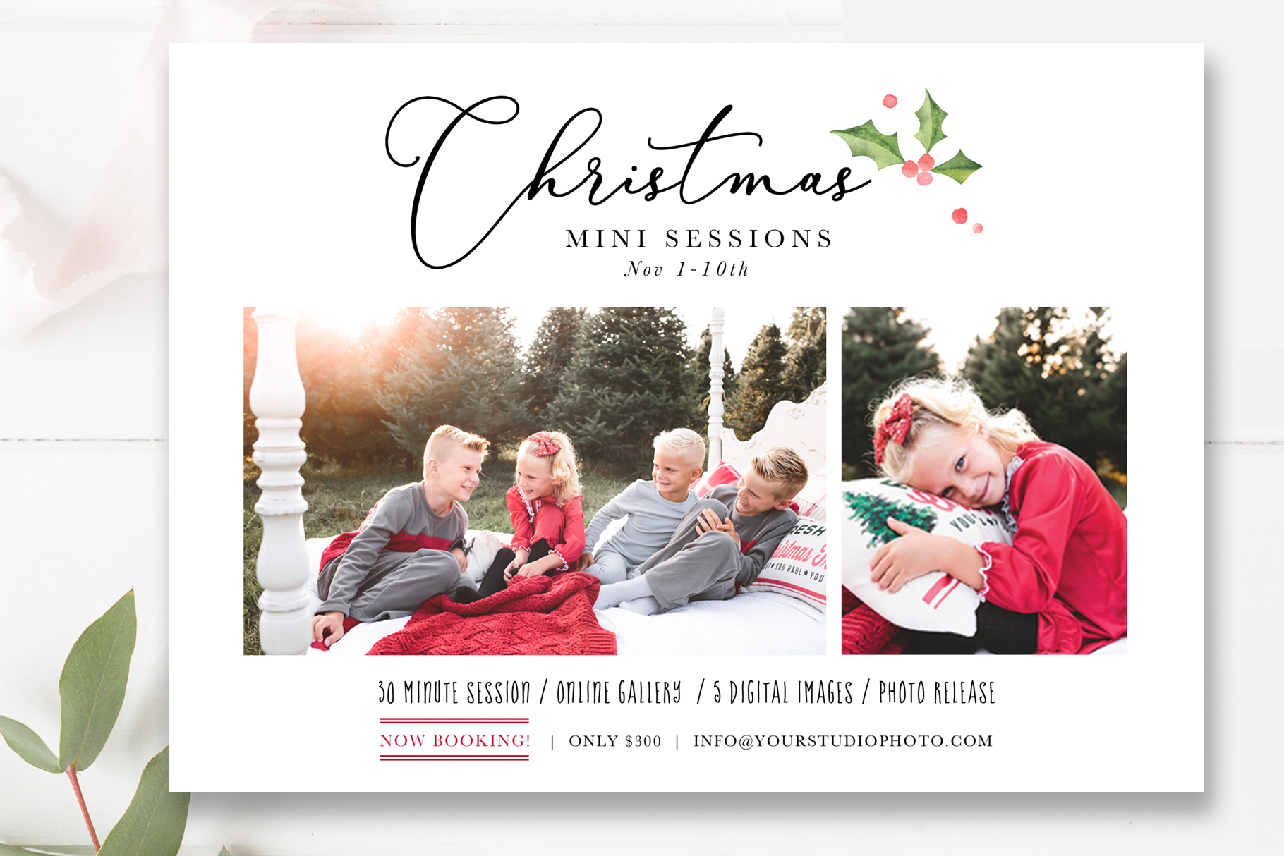 Upon launching photoshop, click new or press control+n (windows) or command+n (mac os). Christmas Mini Sessions Template Photoshop Template By Stephanie Design